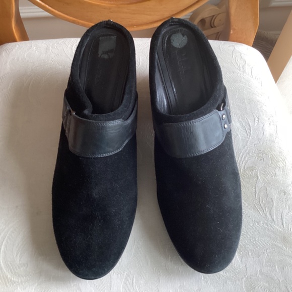 COLE HAAN NIKE AIR Black Suede and Leather slip on 3 inch wedges SIZE 9B - Picture 11 of 15